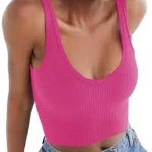 Forever 21 Fuchsia Ribbed Tank Top